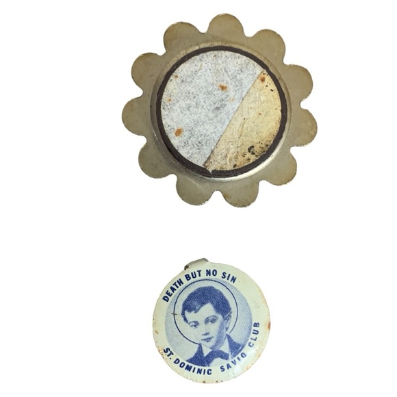 st anne de beaupre vtg mcm magnetic brooch religious Italy Green Duck Chicago - Picture 3 of 7